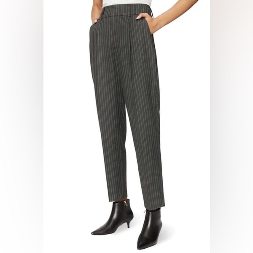 Anine Bing Becky Trouser Pants in Charcoal Stripe